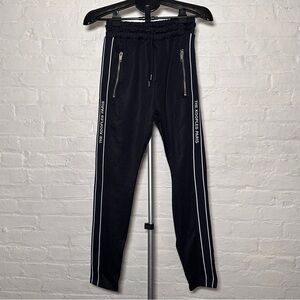 The Kooples logo stripe skinny navy sweatpants